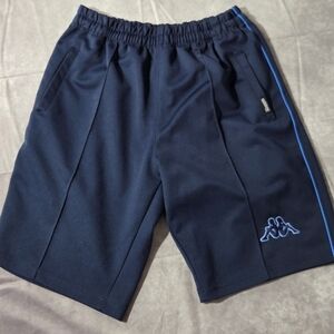 VINTAGE Kappa Shorts Mens Large Dark Blue Athletic Basketball Training Logo EUC